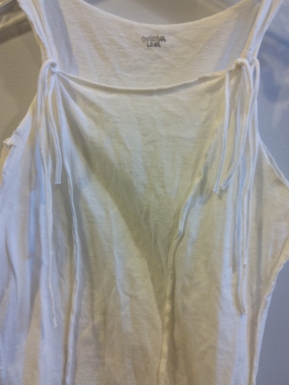 Women's White Tie-Detail Tank Top